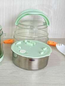 TUPPER/LONCHERA TERMICA ACERO INOXIDABLE PARA ALMUERZO ESCOLAR, ALTA CAPACIDAD. - Verde - Ver 7