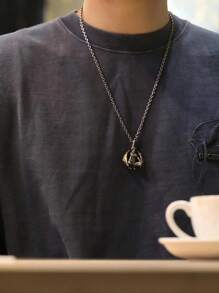 Fashionable Stainless Steel Gold-tone Angel Pendant Necklace For Men, Perfect For Parties, Banquets, Dates And Festivals, Gift - gold wings necklace - View 2