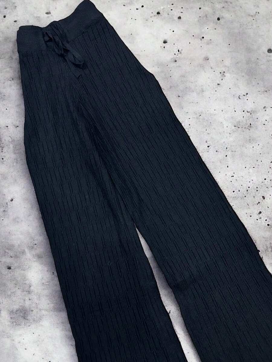 Pantalon acampanado - Negro - Ver 1
