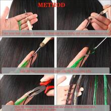 1入組紅色的發亮的閃耀假髮條薄彩色彩虹真絲接髮女性嬉皮士適用於編織 - 紅色 - 查看 9