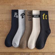 5 雙裝男式加厚保暖冬季襪子適合日常穿著 - 彩色 - 查看 2