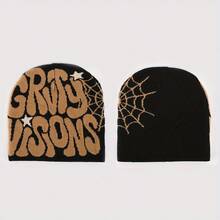 Mũ dệt kim thời trang và ấm áp cho mùa thu đông, thích hợp để mặc ngoài trời vào dịp Giáng sinh và Halloween. Mũ không vành. Đường phố - màu đen - Xem 2