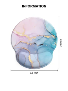 Marble Print Mouse Pad With Wrist Rest