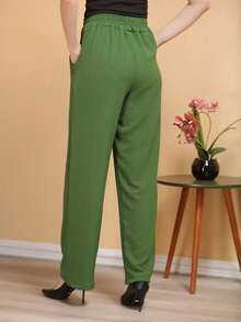 Women Pants - 軍綠色 - 查看 5