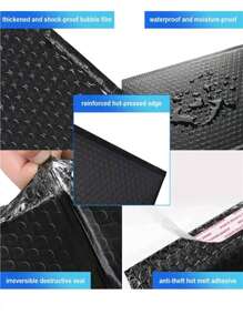 10个纯色气泡信封快递袋，适合返校 - 黑色 - 查看 3