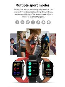 LORDWEY F100 Smart Watch 1.7inch Laser Body Temperature Blood Glucose SPO2 BP 24H Heart Rate Health Monitoring Smartwatch - Coffee Brown - View 8