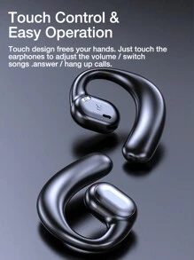 GENAI BL35 耳罩式無線V5.3耳機，充電盒數字LED顯示，Type-C快充，24小時播放時間，開放式耳機帶掛耳勾，IPX5防水耳塞搭載麥克風適合跑步運動 - 藍色 - 查看 10