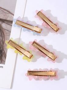 5入組霧面糖果漸層星形設計髮夾,適用於日常使用 - 彩色 - 查看 3