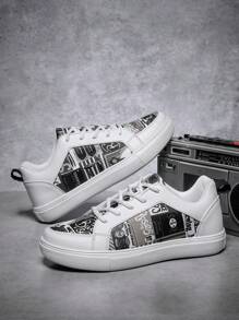Zapatos Deportivos Para Hombres - Blanco y Negro - Ver 3
