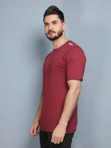 Men T-Shirts - 酒紅色 - 查看 2