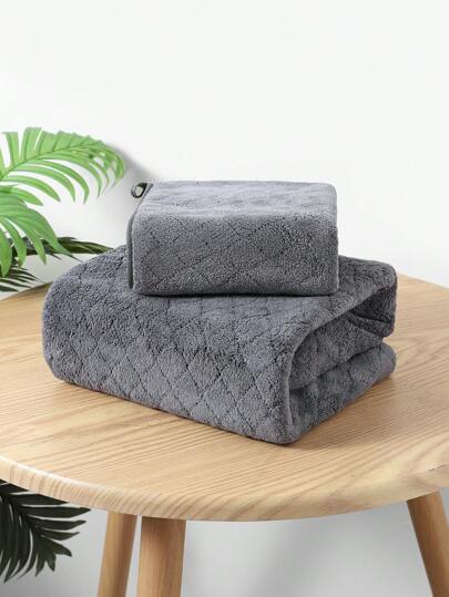 1 件纯色吸水浴巾或 1 件毛巾，现代布艺毛巾，适用于浴室、健身房、酒店家居浴室装饰