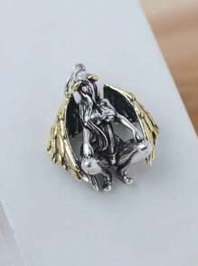 Fashionable Stainless Steel Gold-tone Angel Pendant Necklace For Men, Perfect For Parties, Banquets, Dates And Festivals, Gift - gold wings necklace - View 5