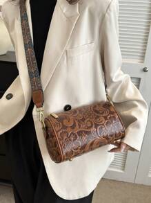 Túi Crossbody Nữ Đồ họa Tất cả trên in Có thể điều chỉnh được - màu nâu - Xem 3