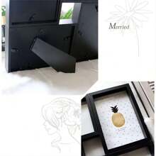 One Four-Grid Combination 6 Inch Photo Frame, Black & White Vintage American Style Photo Frame, Tabletop Or Wall Mount, Suitable For Baby Album And Small Gift, High-End Glass Surface Photo Frame Gifts Birthday Graduation