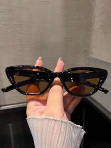 1 件星形设计猫眼太阳镜女士防紫外线太阳镜海滩太阳镜女士海滩配饰太阳镜太阳镜遮阳基本款适合毛衣牛仔裤运动裤连帽衫夹克连衣裙和长袖衬衫时尚遮阳优雅装扮家庭出游旅行度假夏季海滩度假、户外、旅行 - 黑色 - 查看 2