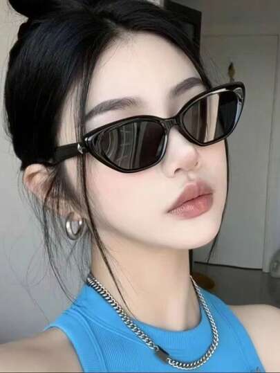 1pc Star Design Cat Eye Sunglasses For Women, Anti-Uv Sunglasses Beach Sun Glasses Beach Accessories For Women Sun Glasses Sunglasses Shades Basics And Suit For Sweater Jeans Sweatpants Hoodie Jackets Dress And Long Sleeve Shirt Fashionable Shade Elegant Outfit Family Outings Travel Vacation Holiday For Summer Beach Vacation,Outdoor,Travel