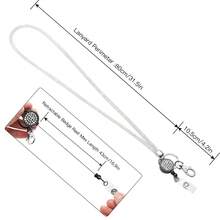 1入女士鑲嵌鑽石掛繩,帶有id卡插槽和鑰匙收納繩的閃亮掛繩,適合作為女性禮物 - 深灰色 - 查看 3