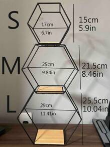 1 件创意铁质壁挂式储物架收纳架装饰展示架房间装饰 - 彩色 - 查看 6