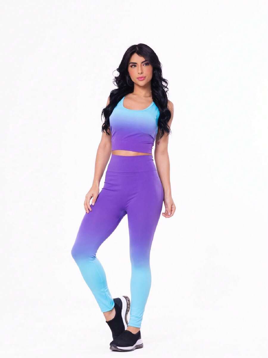 Women Two-piece Outfits - 紫色與藍色 - 查看 1