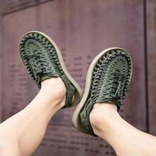 情侶編織涼鞋 男士休閒沙灘鞋 羅馬鞋 戶外追趕鞋 過水鞋 新品到貨 - 軍綠色 - 查看 11