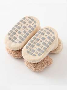 1雙嬰兒嬰兒加厚襪子帶防滑,秋天&冬天