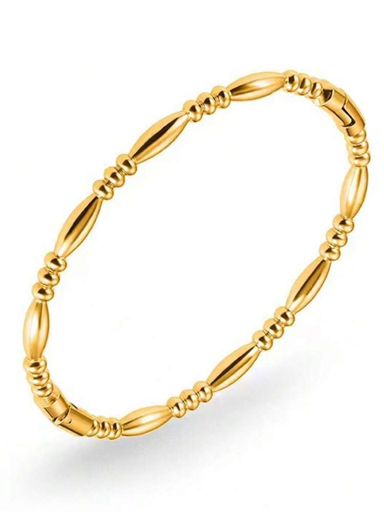 1pc Water Drop Shaped Stainless Steel Bangle Suitable For Women As Gift