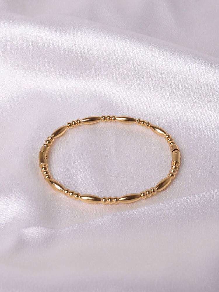 1pc Water Drop Shaped Stainless Steel Bangle Suitable For Women As Gift