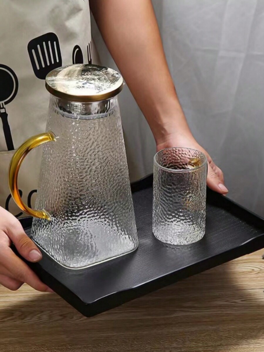 1pc Rectangle Faux Wood Grain Tray For Serving Food, Tea, And Water