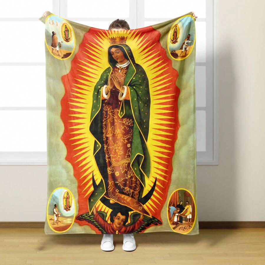 1 件印有圖案的法蘭絨毯子,非常適合床、沙發、沙發、空調;豪華、溫暖、舒適,是送給每個人的完美禮物