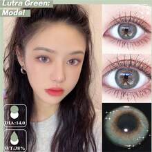 Morningcon Pink-Brown Colored Contact Lenses (same Prescription For Both Eyes) With Natural Look, 2pcs/pack - Green - View 3