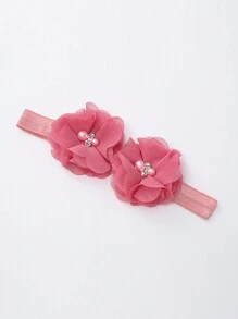 嬰兒鞋套及頭帶組,含1入組花朵頭飾及1雙防滑地面襪子