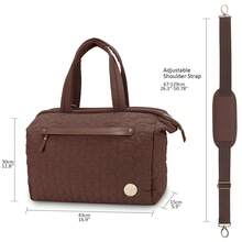大容量紙尿褲袋,黑色旅行手提包,適用於母親及嬰兒,戶外嬰兒用品包,推車袋,旅行收納包 - 棕色 - 查看 3