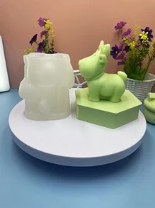 1個聖誕節硅膠模具,可用於自製芳香蠟燭,麋鹿和聖誕老人設計 - 白色 - 查看 3