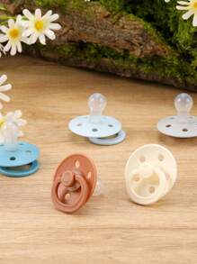 1pc Pacifier In Macaron Colors With Magic Soothing Function. Size S For 0-6 Months Babies And Size L For 6-36 Months Babies. Made Of Soft Silicone And Can Instantly Pacify And Soothe The Baby During Breastfeeding And Helps In Anti-colicking. - Beige - View 5