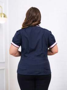 Plus Size Women Tops - 藏蓝色 - 查看 3