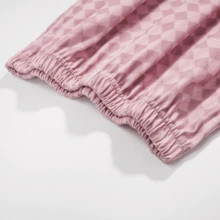 女性秋天長袖莫代爾家庭服裝套裝 - 粉色 - 查看 4