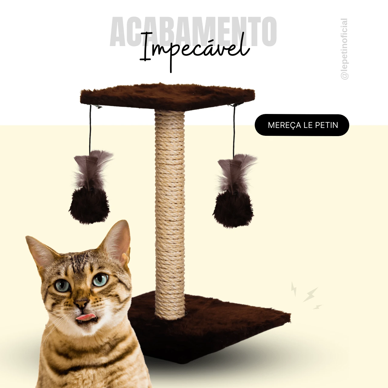 Arranhador Para Gatos Poste com Brinquedo Gato Duplo Exclusivo