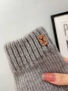 1pc Men's Warm Knitted & Gloves With Touch Screen Function For Outdoor Activities - Army Green - View 2