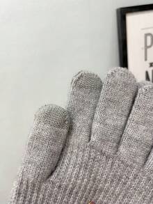 1pc Men's Warm Knitted & Gloves With Touch Screen Function For Outdoor Activities - Army Green - View 3