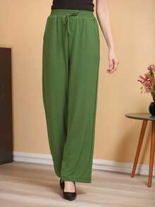 Women Pants - 軍綠色 - 查看 3