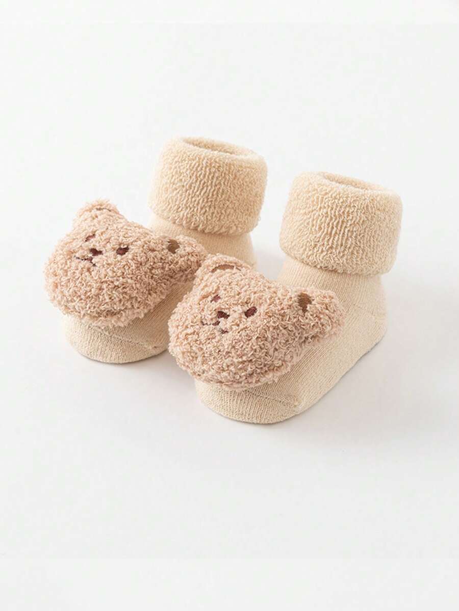 1雙嬰兒嬰兒加厚襪子帶防滑,秋天&冬天