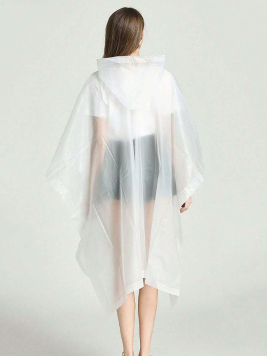 1件白色防水eva雨衣,多功能用於遠足,透明不分男女雨衣,適用於女性背包雨罩,野營雨披,徒步旅行雨衣 - 白色 - 查看 1