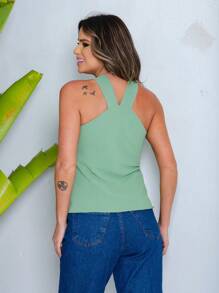 Women Tank Tops & Camis - 薄荷綠 - 查看 4