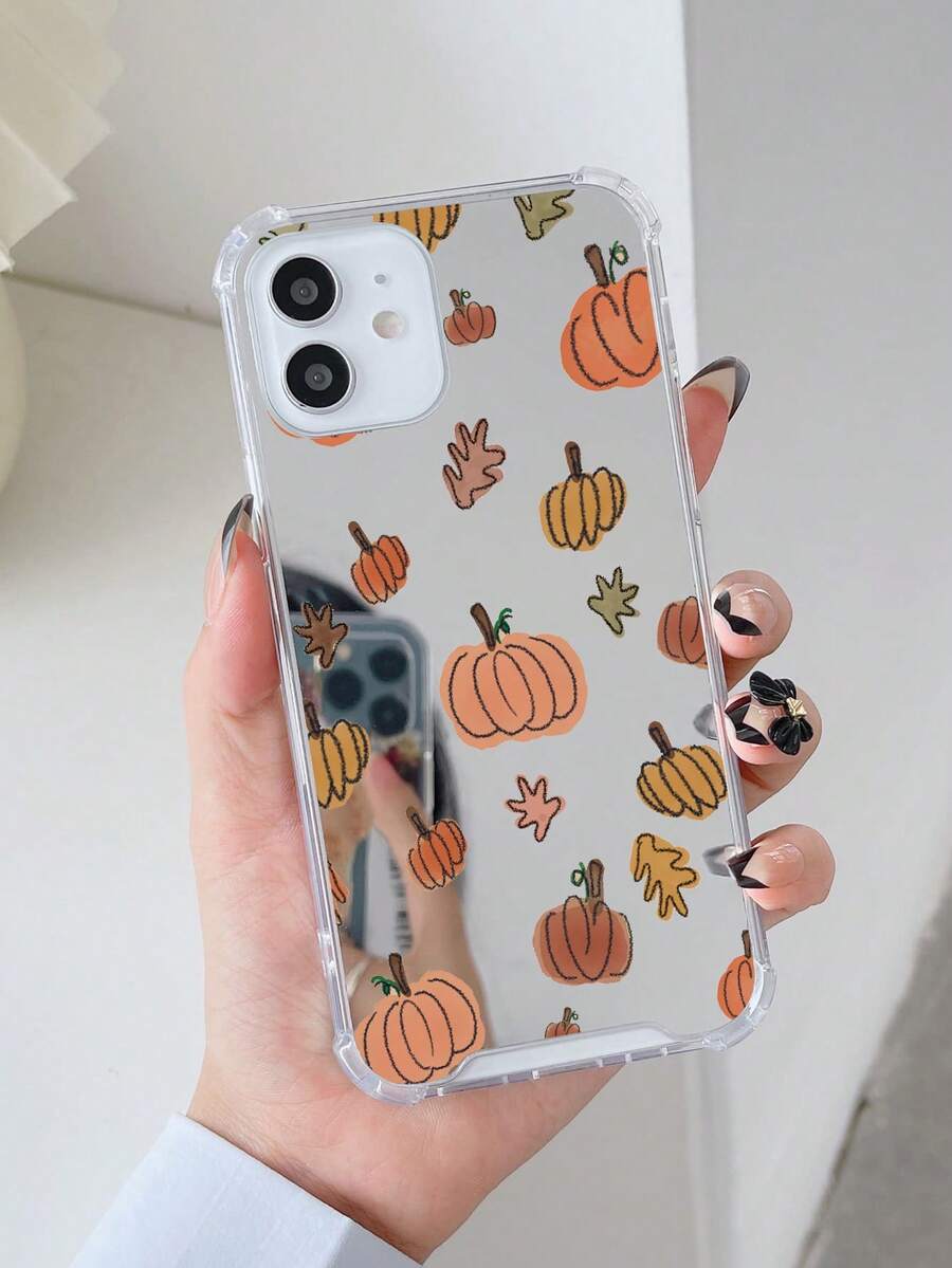 1 PC bạc Halloween phim hoạt hình bí ngô mẫu vỏ điện thoại gương acrylic tương thích với iPhone - Nhiều màu - Xem 1