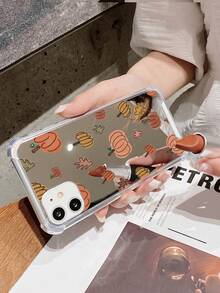1 PC bạc Halloween phim hoạt hình bí ngô mẫu vỏ điện thoại gương acrylic tương thích với iPhone - Nhiều màu - Xem 3