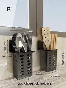 QIYINGFA 1pc Kitchen Utensils Storage Rack, Wall-mounted Storage Basket