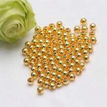 200入組 Diy 鑽孔珠子,用於首飾製作、項鍊、手鍊、腳鍊裝飾 - 金色 - 查看 5