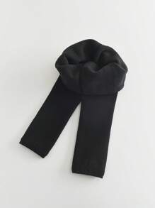 1pc Thickened Girls' Tight Pants In Black, Warm & Comfortable, Suitable For Students' Leggings, Autumn & Winter - Black - View 4