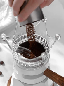 1pc Moka Pot Cloth Powder Insert Crown Shaped Coffee Powder Filling Tool, Creative Moka Pot Accessory - Clear - View 3