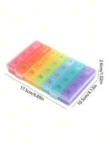 1個旅行用超大型每日服藥盒、每日4次確定藥箱、每周xl上午下午服藥盒、一週兩次大型日常維生素分配器、超大型容器、分配器(彩虹色)-方便分配 - 彩色 - 查看 2